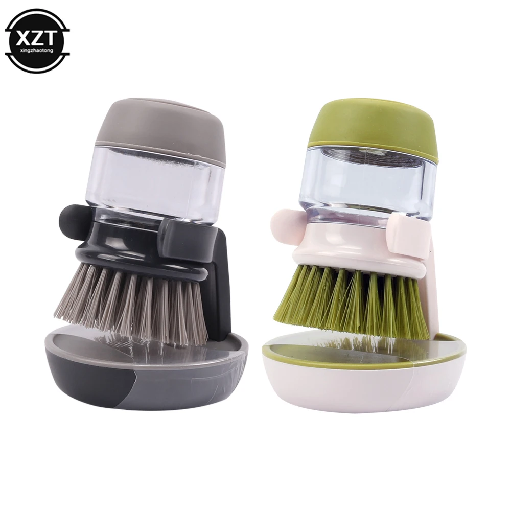 

1Pcs Cleaning Brushes Dish Washing Tool Soap Dispenser Refillable Pans Cups Bread Bowl Scrubber Kitchen Goods Pot Brush Gadgets