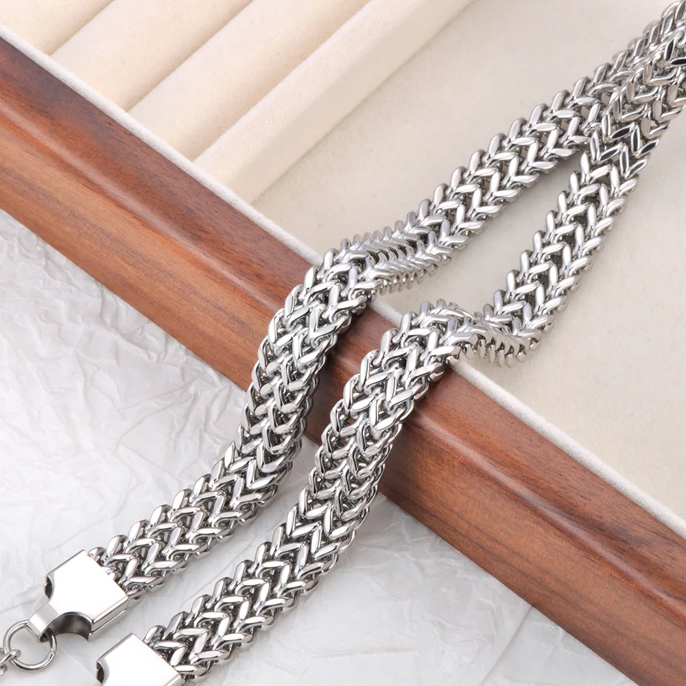 Женская позолоченная цепь Lokaer толстая кубинская из нержавеющей стали 18 карат