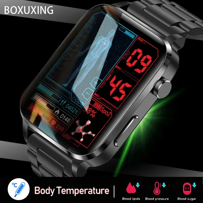 

2023 New Thermometer Smart Watch Men Sangao Laser Treat Health Heart Rate Blood Pressure Sport Smartwatch Sleep Monitoring+Gift