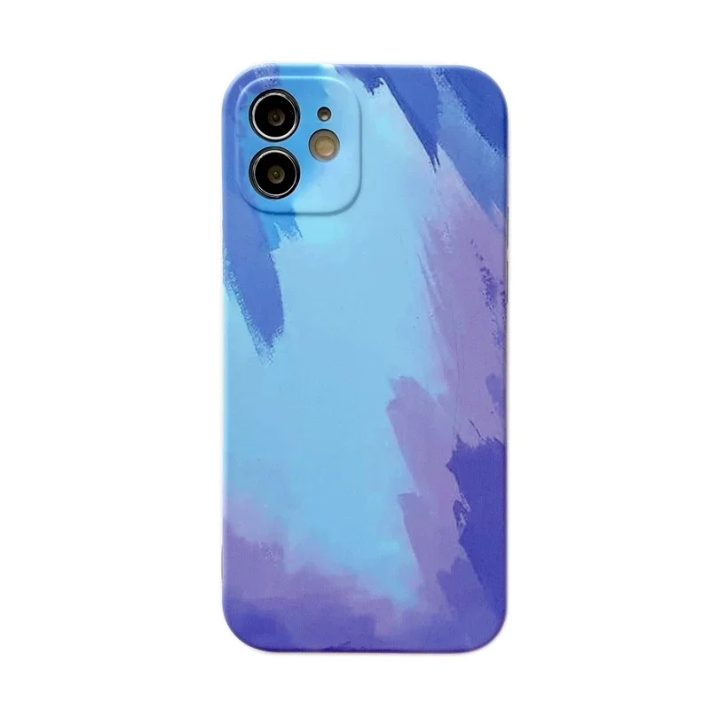 

Fashion Watercolor Pattern Silicone Case for Iphone 12 11 Pro 12 Mini Max Se 2020 x Xr Xs Max 7 8 Plus Black Soft Bumper Cover