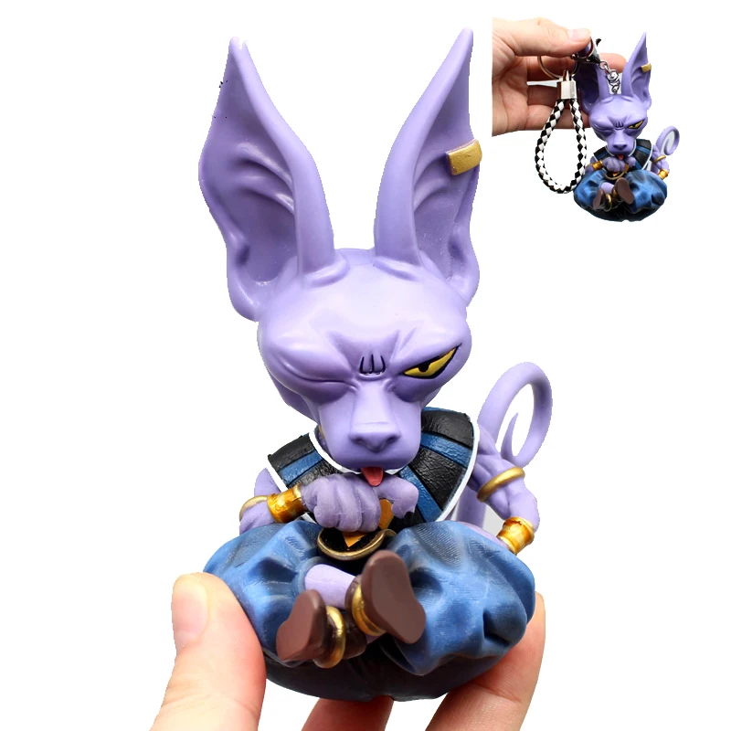 

Dragon Ball Super Beerus Keychain Cat Figure Anime Action Figurines Pvc Model Dolls Figurals Brinquedos Toy for Decoration Gift