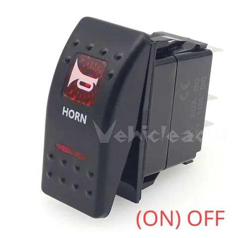 Красный светодиодный кулисный переключатель звукового сигнала для автомобиля, лодки SPST (ON)-OFF, мгновенный кулисный переключатель, 5-контактный 12 В/24 В для Carling ARB Narva 4x4 Style