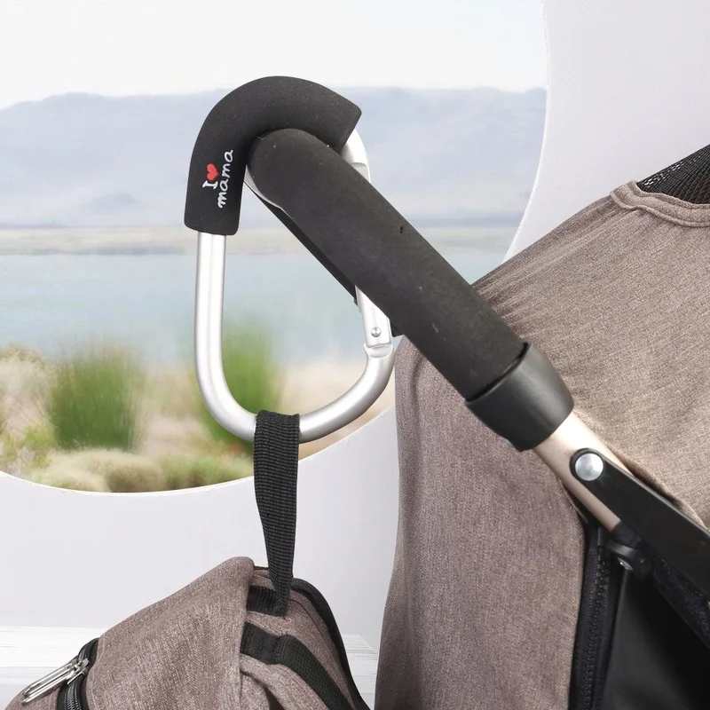 

Baby carriage hook aluminum alloy large hook stroller universal carabiner metal hook accessories
