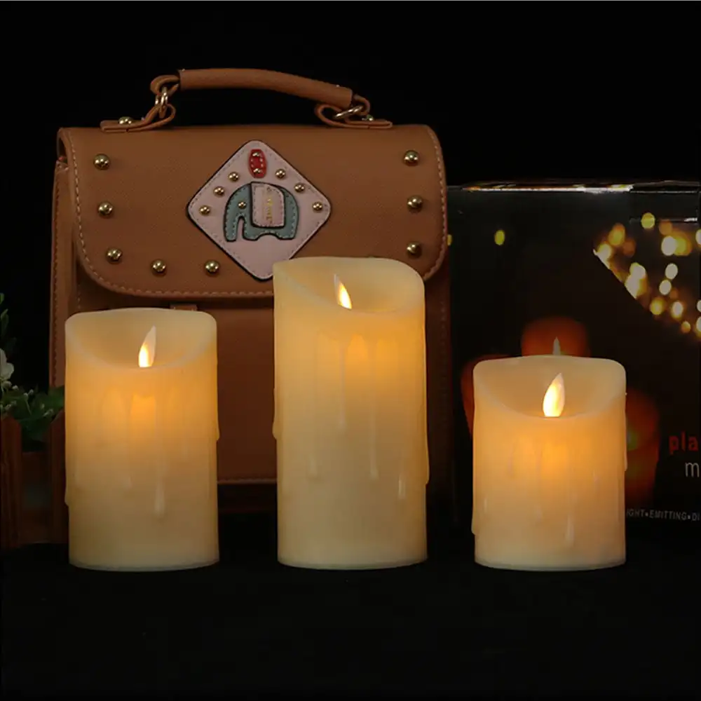 

Waterproof Flickering Flameless, Battery Operated LED Candles Set of 3
