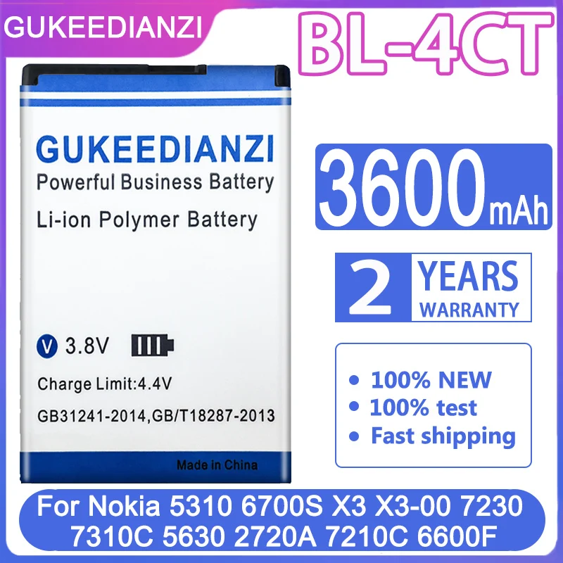 BL-4CT BL4CT BL 4CT Сменный аккумулятор для телефона Nokia 5630 5300XM 6730C 7212C 7210C 7310C 7230 X3-00 2720F 6702S