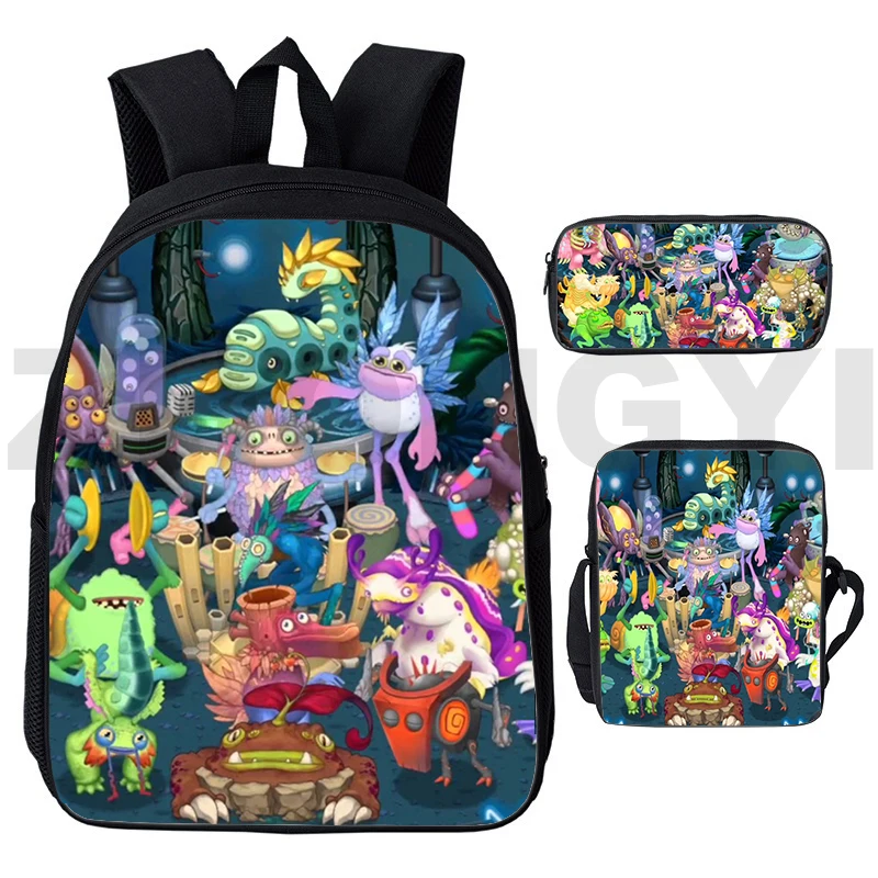 3 Pcs/set Anime Travel Laptop Men Mochila 12/16 Inch Kids Ca