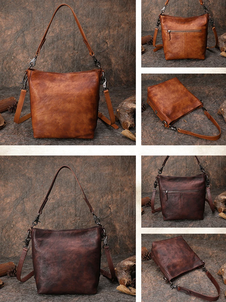 

Женская кожаная сумка через плечо, с застежкой-молнией