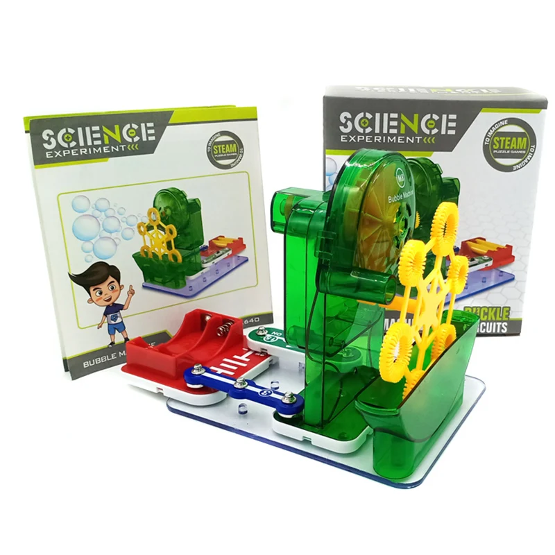 Самодельная пузырьковая машина, автоматические Обучающие игрушки Монтессори, детские строительные блоки, игрушки, научные технические обучающие игрушки
