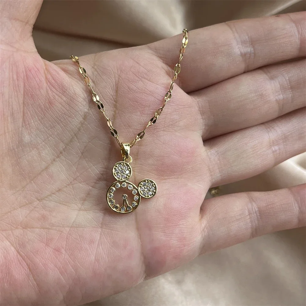 Ожерелье с подвеской в форме головы мыши из нержавеющей стали