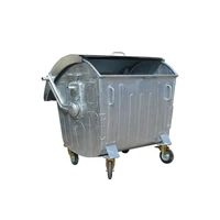 outdoor garbage containers 1100 l galvanized waste bin with cover