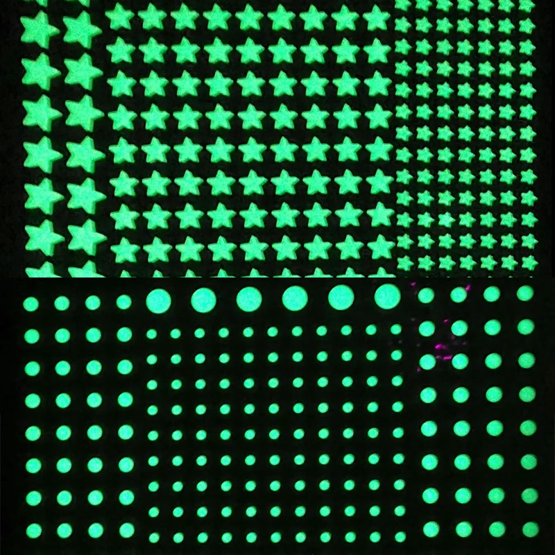 

211pcs Luminous 3D Stars Dots Wall Sticker for Kids Room Bedroom Home Decor Glow In The Dark Fluorescent DIY Stickers Wall Decal