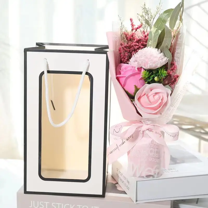 

Creative Artificial Carnation Rose Soap Flower Bouquet for Valentines Mother's Day Girlfriend Birthday Gift Wedding Decoration