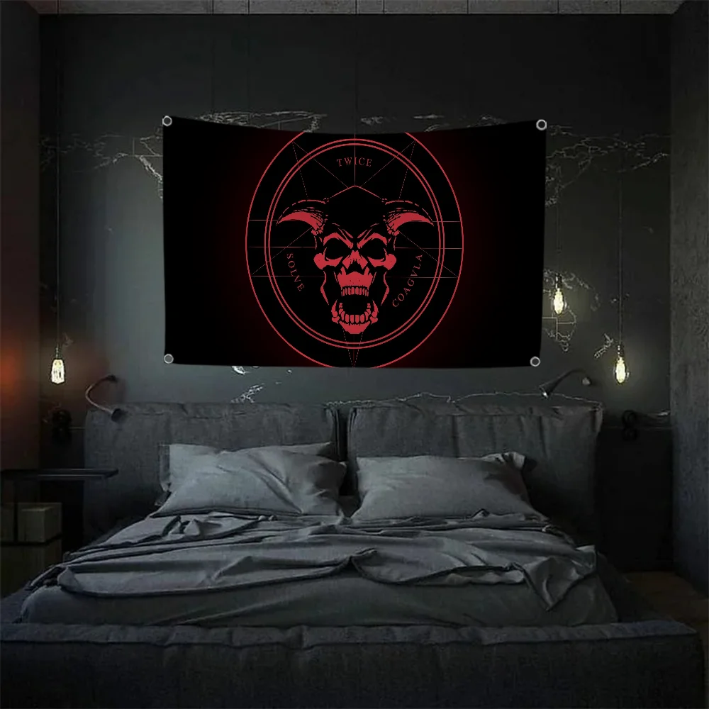 Satan Round Pride Flag to Hang Home Decor Custom Flags Room Advertising Wall Decoration Workshop and Banners Flaga