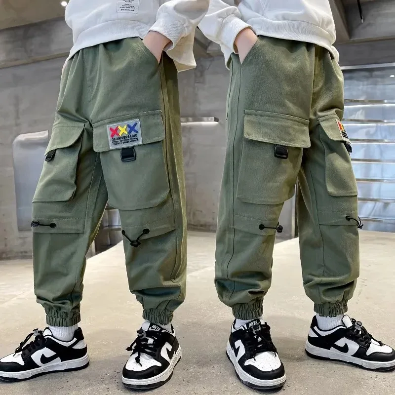 

New Boys Cargo Pants Winter Autumn Thick Boys Trousers Casual Kids Sport Pants Teenage Children Clothes for 4-11Year