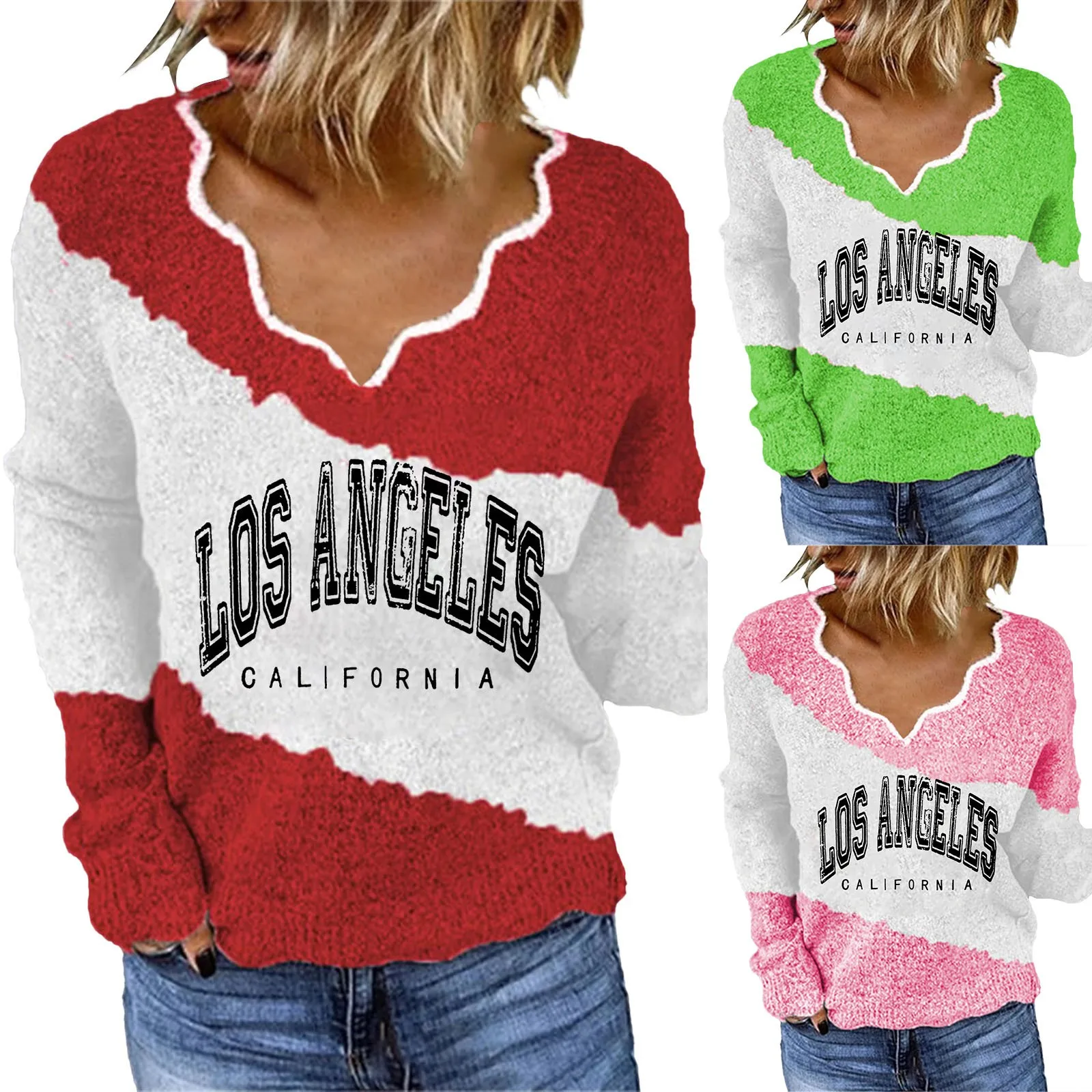 

Ski Sweatshirt Women Printing V Neck Sweatshirt Top Long Sleeved Sweatshirt Casual Blouse Long Sleeve Polyester Shirt