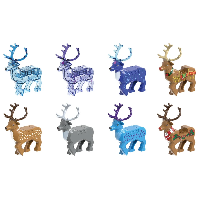 

The Christmas Reindeer Sky Sika Milu Deer Model Building Blocks MOC Bricks Set Gifts Toys