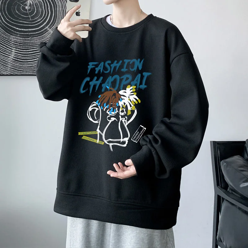

Long Sleeve Harajuku Sweatshirts Men New Fashion Multi Styles Color Hoodie Mens Casual O-Neck Sweatshirt for Young Men Pullovers