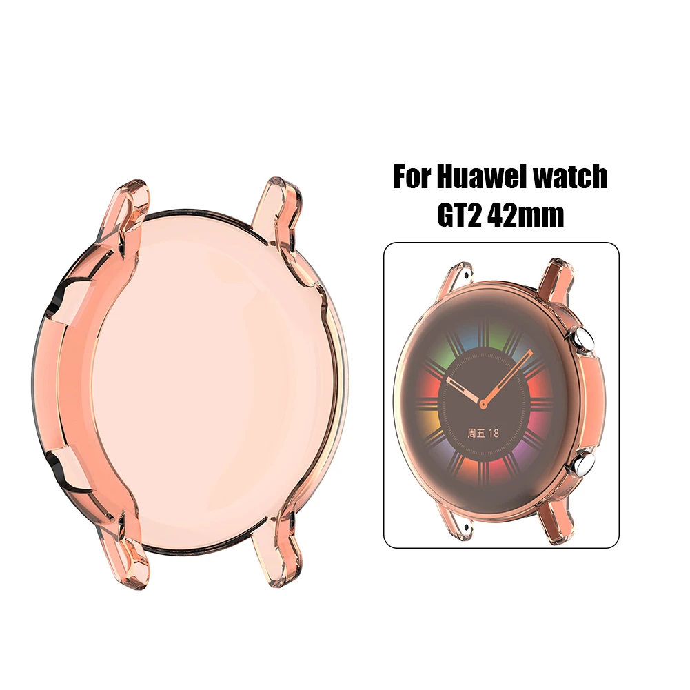 

Полноразмерный чехол из ТПУ для умных часов HUAWEI Watch GT, защита экрана, прозрачный чехол GT 2 42 мм, защита от царапин и загрязнений