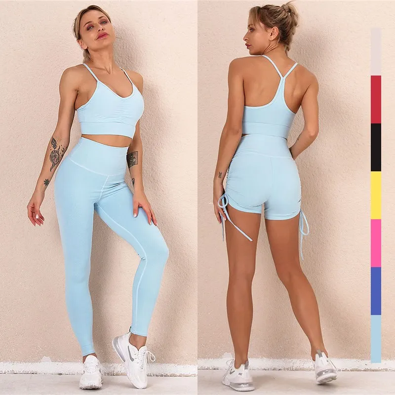 

Костюм для йоги с лентой и пуш-ап эффектом, 2 шт.