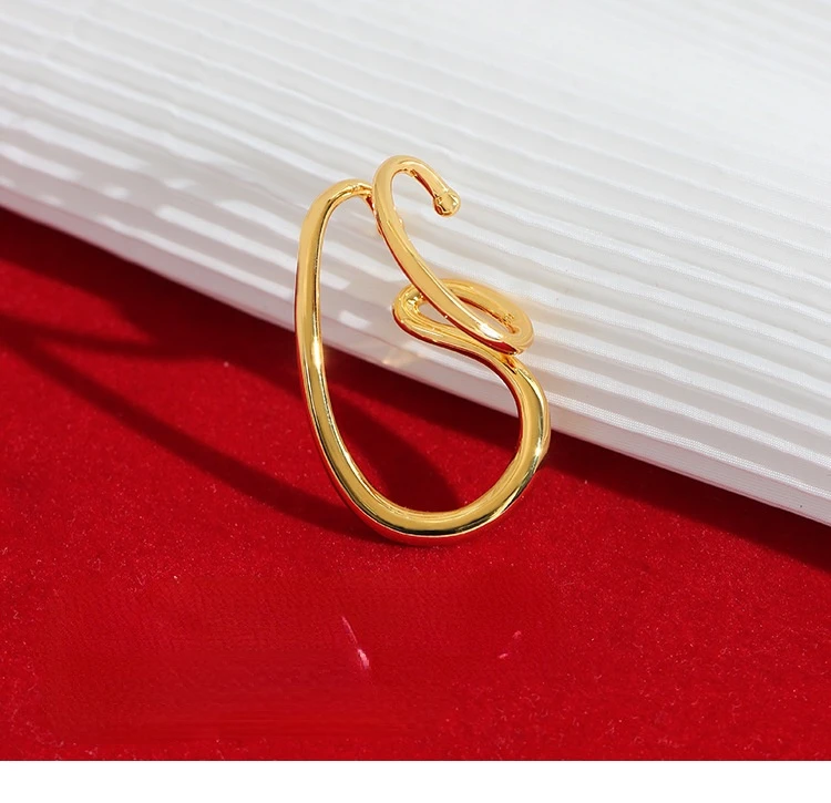

European And American French Retro Ins Ear Clip Female New Dynamic Line Ear Hanging Metal Ear Jewelry Earrings