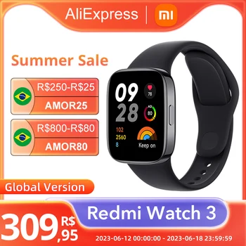 In stock Global Version Xiaomi Redmi Watch 3 Smart Watch Supports Bluetooth®️ phone call Large 1.75" AMOLED display 5ATM 1