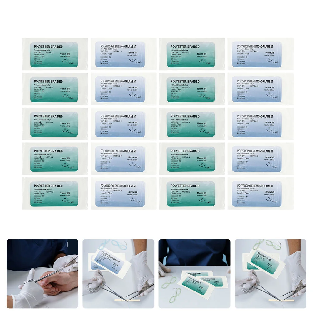 

20Pcs Practice Sutures Teaching Suture Training Tools with Suture