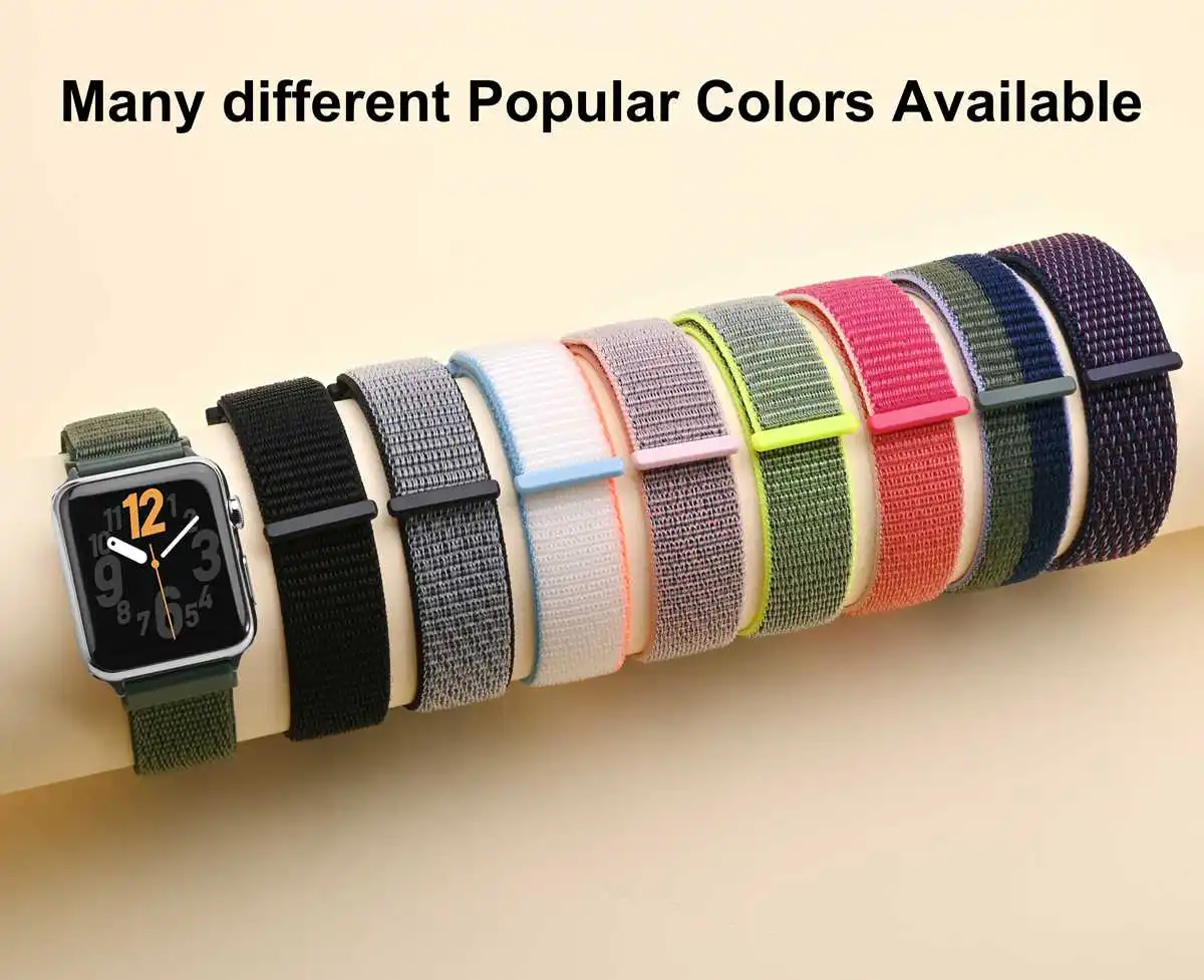 ANNEFIT Nylon Sport Loop Watch Bands, 2 Packs Quick Release Adjustable Strap 16mm 18mm 19mm 20mm 22mm