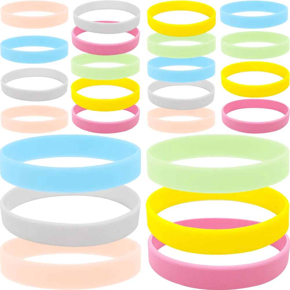 

24 Pcs Glow Bracelets The Dark Party Supplies Concerts Light Favors Kids Shine Glowing Wristbands Rubber Miss