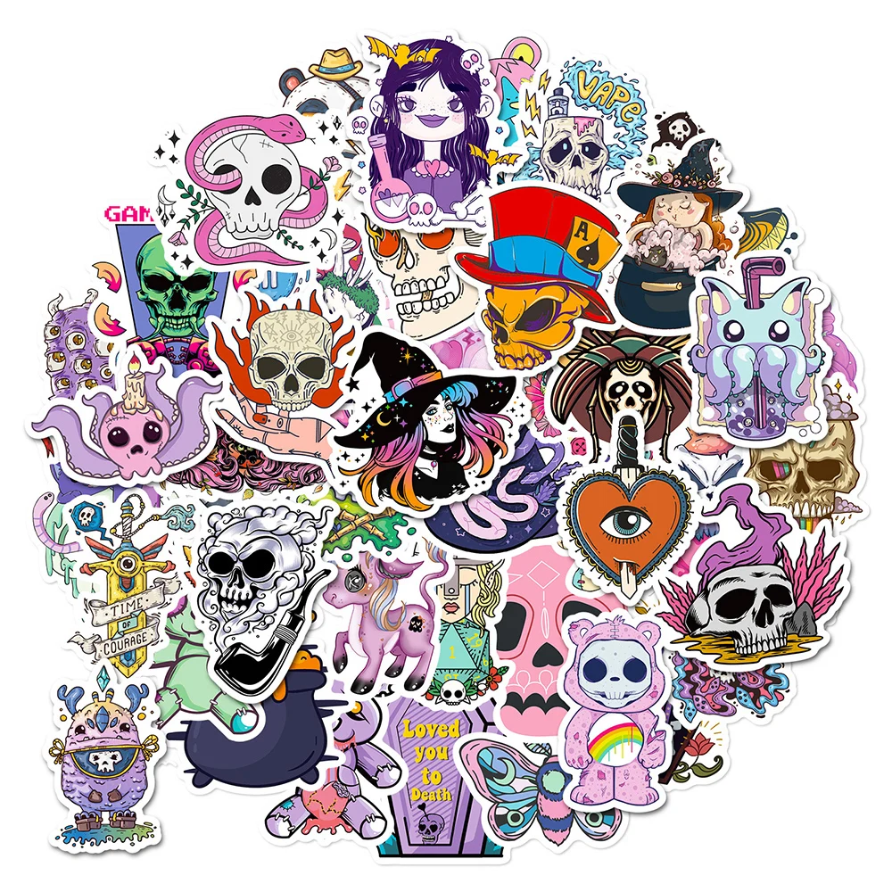 

10/30/50/100pcs Cool Art Gothic Magic Apothecary Witch Cartoon Stickers Laptop Phone Suitcase Skateboard Waterproof Sticker Toy