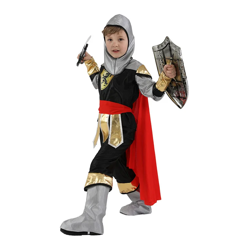 

Boys Medieval Knight Costume Kids Children Halloween Carnival European Royal Prince Warrior Cosplay Fancy Party Dress Up