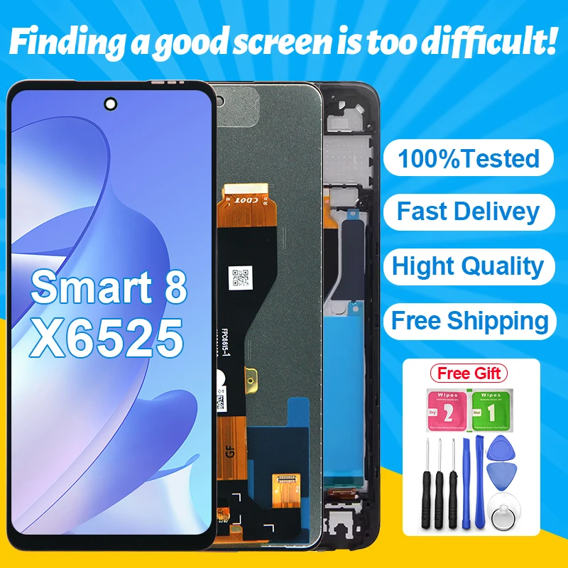 ЖК-дисплей 6 дюймов Smart 8 HD plus X6526 для Infinix детали ЖК-дисплея Smart8 X6525