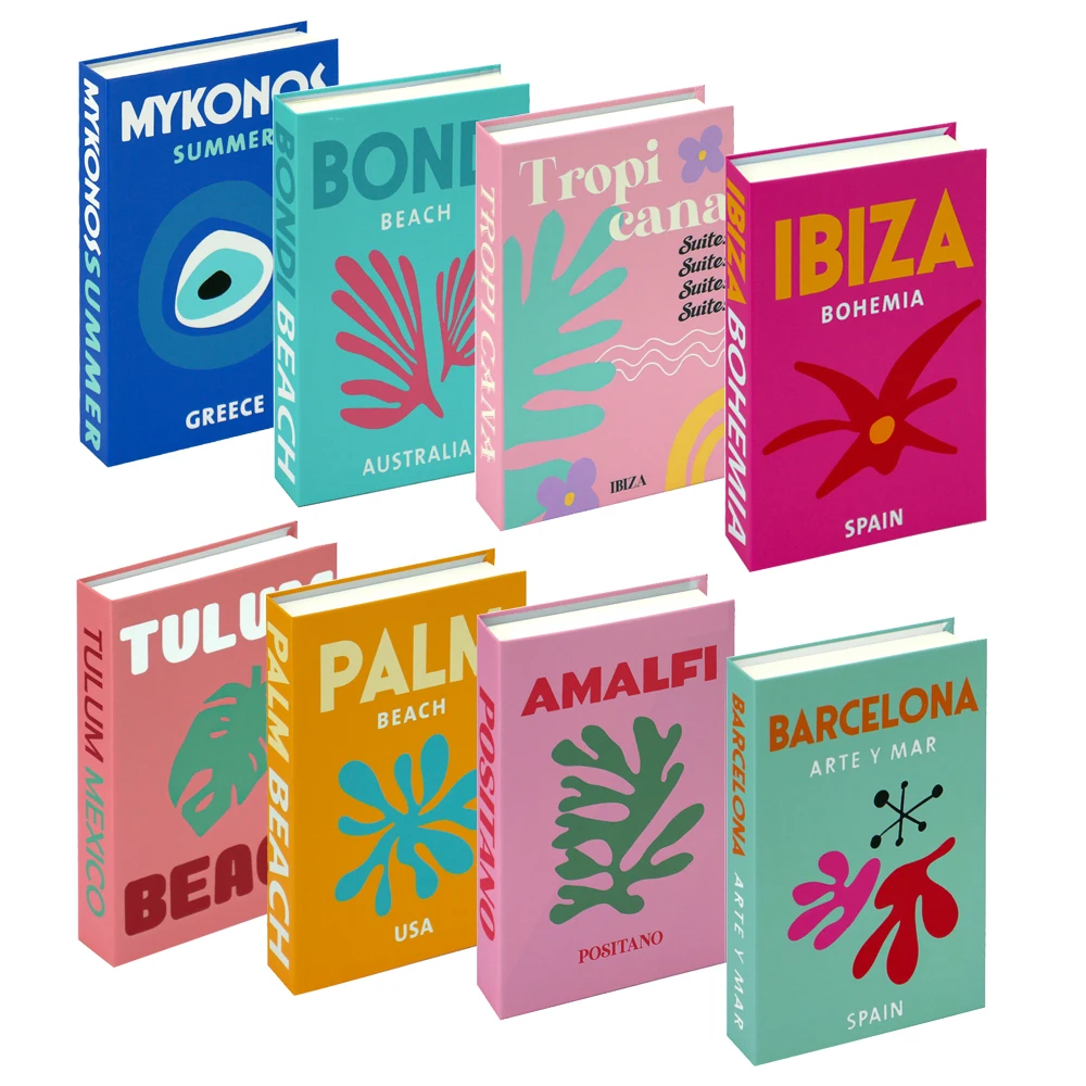 

6Pcs/Set Fake Books for Home Decor Travel Series Designer Fake Book Luxury Decorative Colorful Living Room Decoration Prop Books