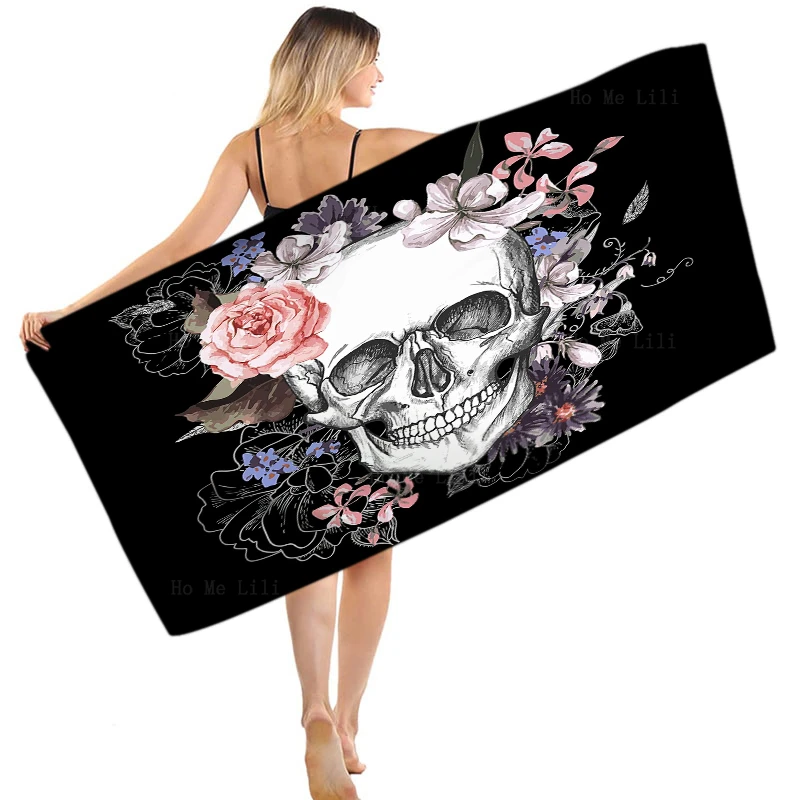 

Skull And Flowers Day Of The Dead Haunted Mansion Old School Tattoo Machines Roses Quick Drying Towel By Ho Me Lili Fit For Yoga