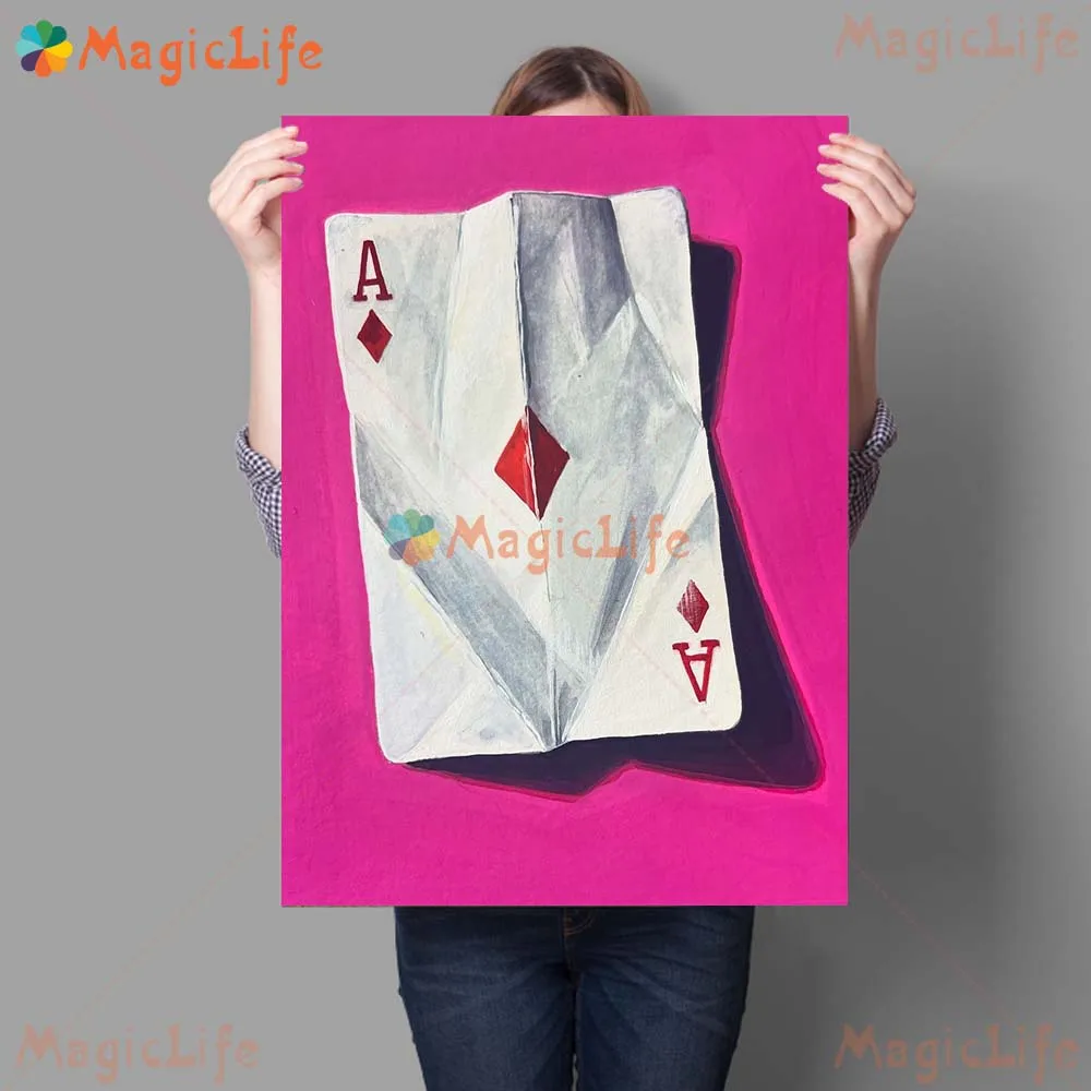 Розовая королева покер Джокер игральные карты казино принты настенные картины
