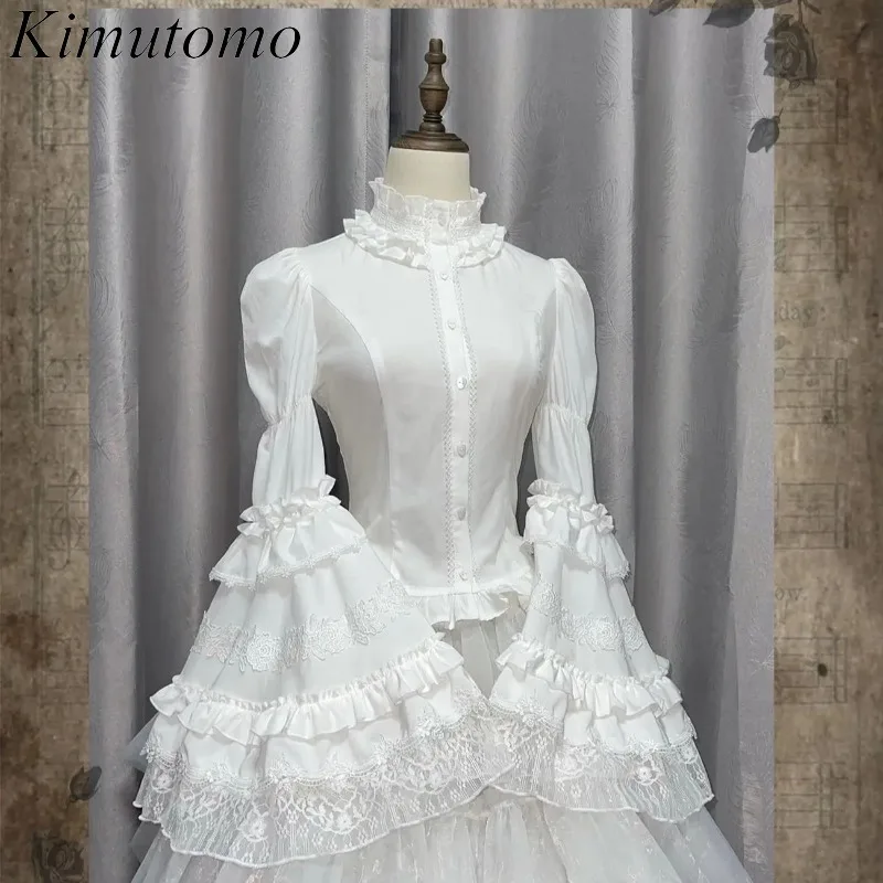 Kimutomo японская милая рубашка в стиле Лолиты с расклешенными рукавами осенняя Y2k