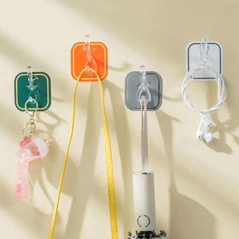 

Self Adhesive Wall Hangers 6-in-1 No Punching Coat Row Hooks For Bathroom Home Storage And Organization For Laundry Room Living