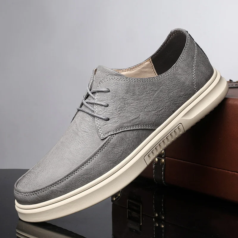 

Men's Leather Shoes Fashion Set Foot Soft Oxfords Men Comfortable Minimalist Shoes for Men Breathable Casual Shoes Mens Loafers