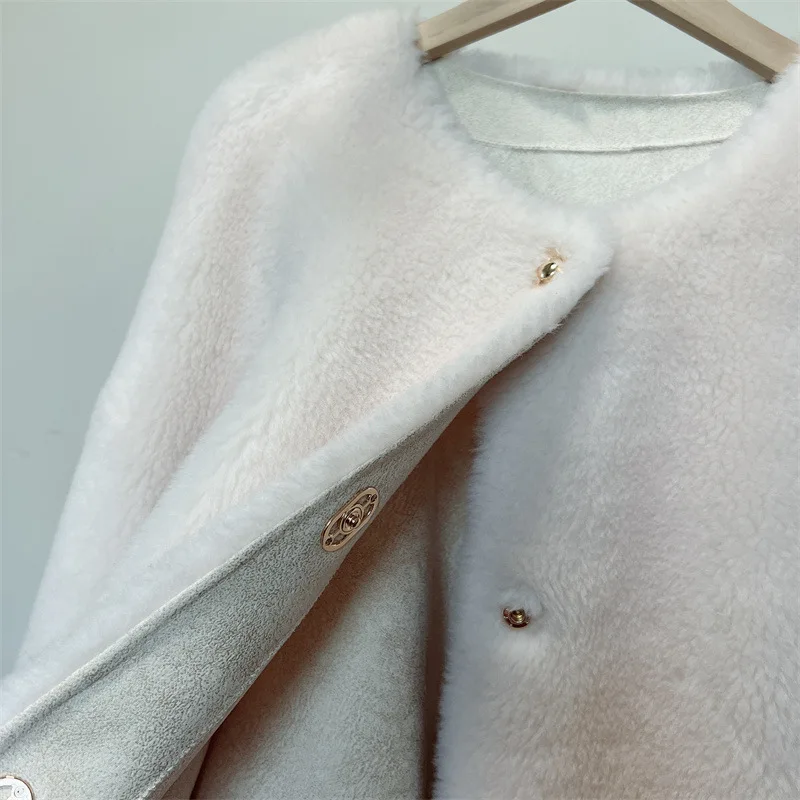 2022 New Sheep Shearing Coat Lamb Wool Full Wool Coat Women's Winter Long Warm Fur