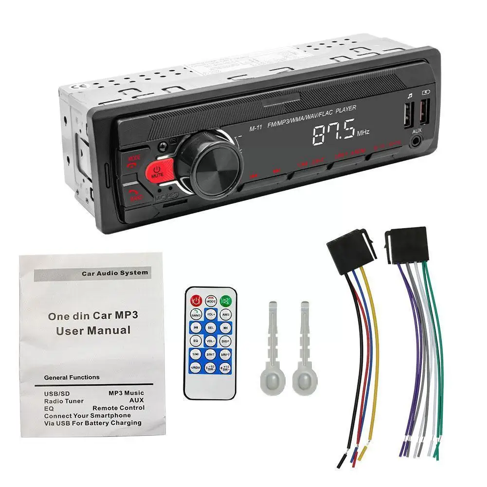 

Universal 1 Din Car Stereo Single Din Car Radio Bluetooth Radio USB Head Unit Player MP3 In Receiver Dash AUX 45Wx4 Media C N2M1