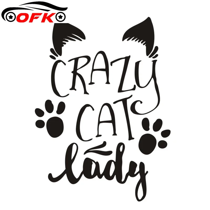 Наклейки Crazy Cat Lady искусство декор для Заднего ветрового стекла автомобиля милый