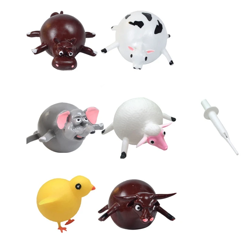 

1Set Funny Blowing Animal Vent Smash Toy Inflatable Dinosaur Ball Kids Toys Balloon Squeeze Novelty Party Toys