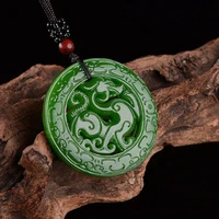 china handcarved 100 natural nephrite heti jade hollow dragon pendant