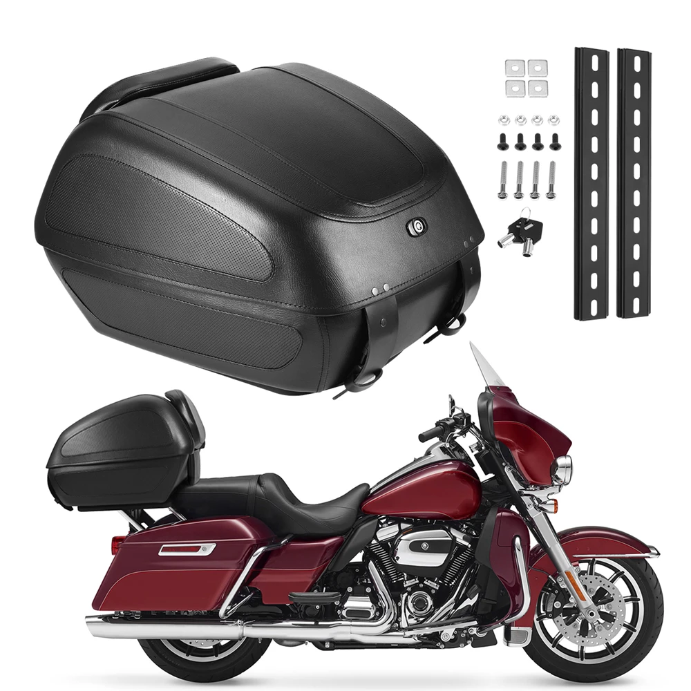 

Мотоциклетный багажник, хвостовая коробка, задний верхний чехол для Harley Honda Suzuki Yamaha Kawasaki 45 см * 47 см * 33 см