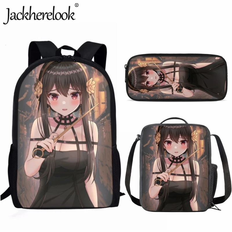 

Jackherelook Fashion 17inch School Bag for High Student Schoolbag 3pcs/set Anime Spy×Family Casual Backpack Kids Travel Knapsack