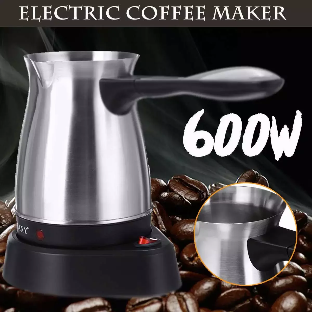 

Coffee Maker 600W Coffee Percolato Coffee Pot Kitchen Espresso Machine Fast Heat Resistant Waterproof Coffee Make