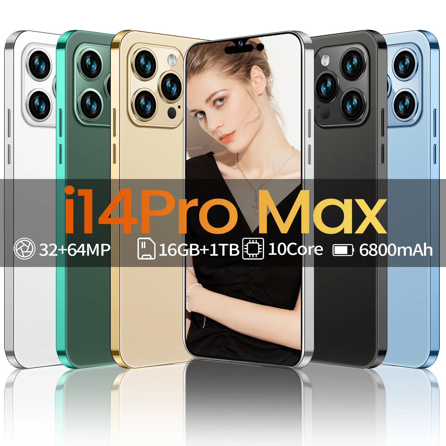 I14 3G Pro Max две SIM-карты разблокированный смартфон 4G телефон 16 ГБ + 512 Гб мобильный