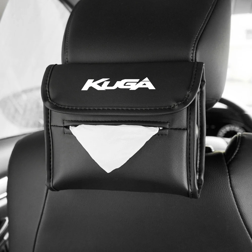 

Car Tissue Box Holder Leather Car Center Console Armrest Napkin Box Sun Visor Backseat Tissue Case for Ford Kuga accessories