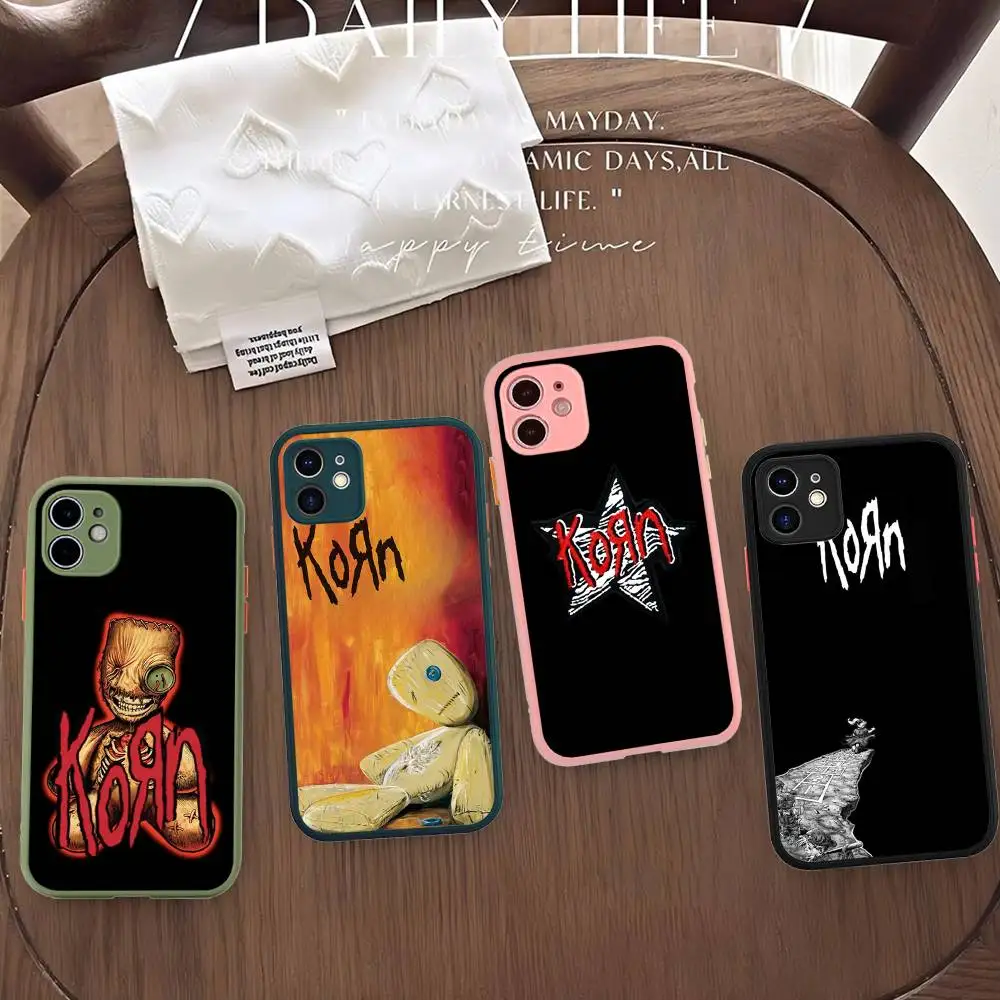 Фото Матовый полупрозрачный чехол для телефона K-korn Music Hot для iPhone 11 12 13 14 15 16 Pro Max Plus №5