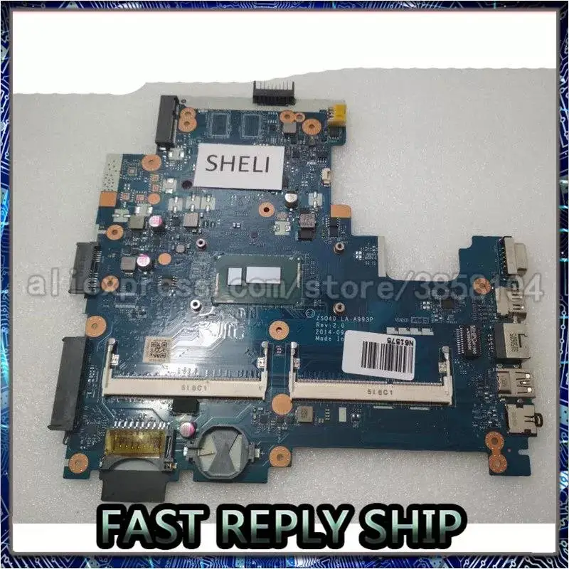 

SHELI для HP 14-R 240 G3 материнская плата со стандартным процессором ZSO40 I3-4005U 766270-501 766270-001