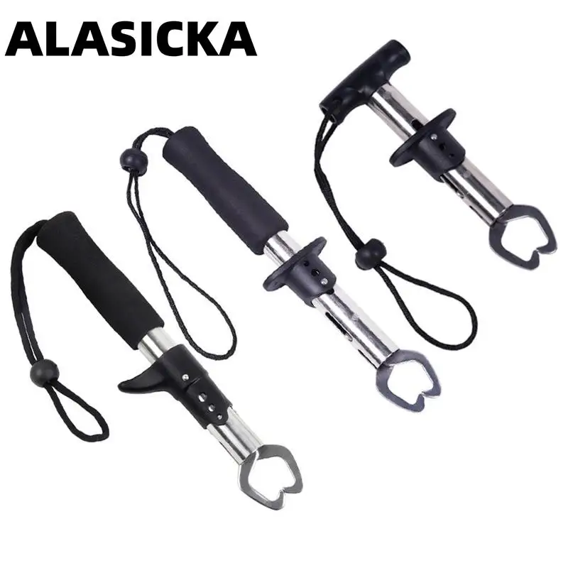 

ALASICKA Gun Handle Straight Handle T-type Fish Control Luya Stainless Steel Fish Clamp Double Buckle Control Fish Pliers
